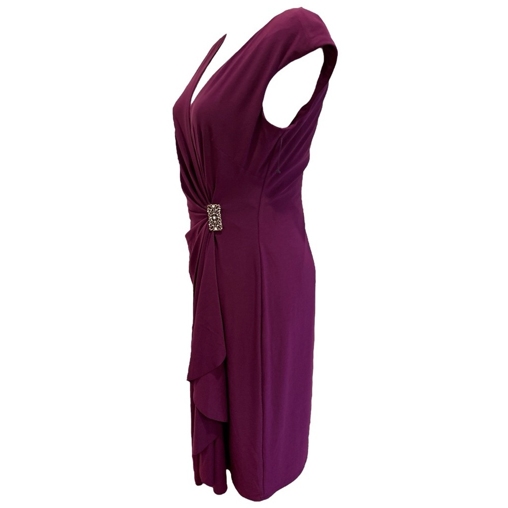 NWOT 90s AMERICAN LIVING PURPLE BODYCON DRESS W RHINESTONE DETAIL @ WAIST SZ 8 - Picture 4 of 8